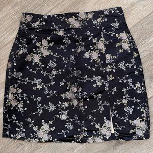 Black Satin Mini Skirt